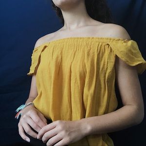 Yellow Off The Shoulder Top